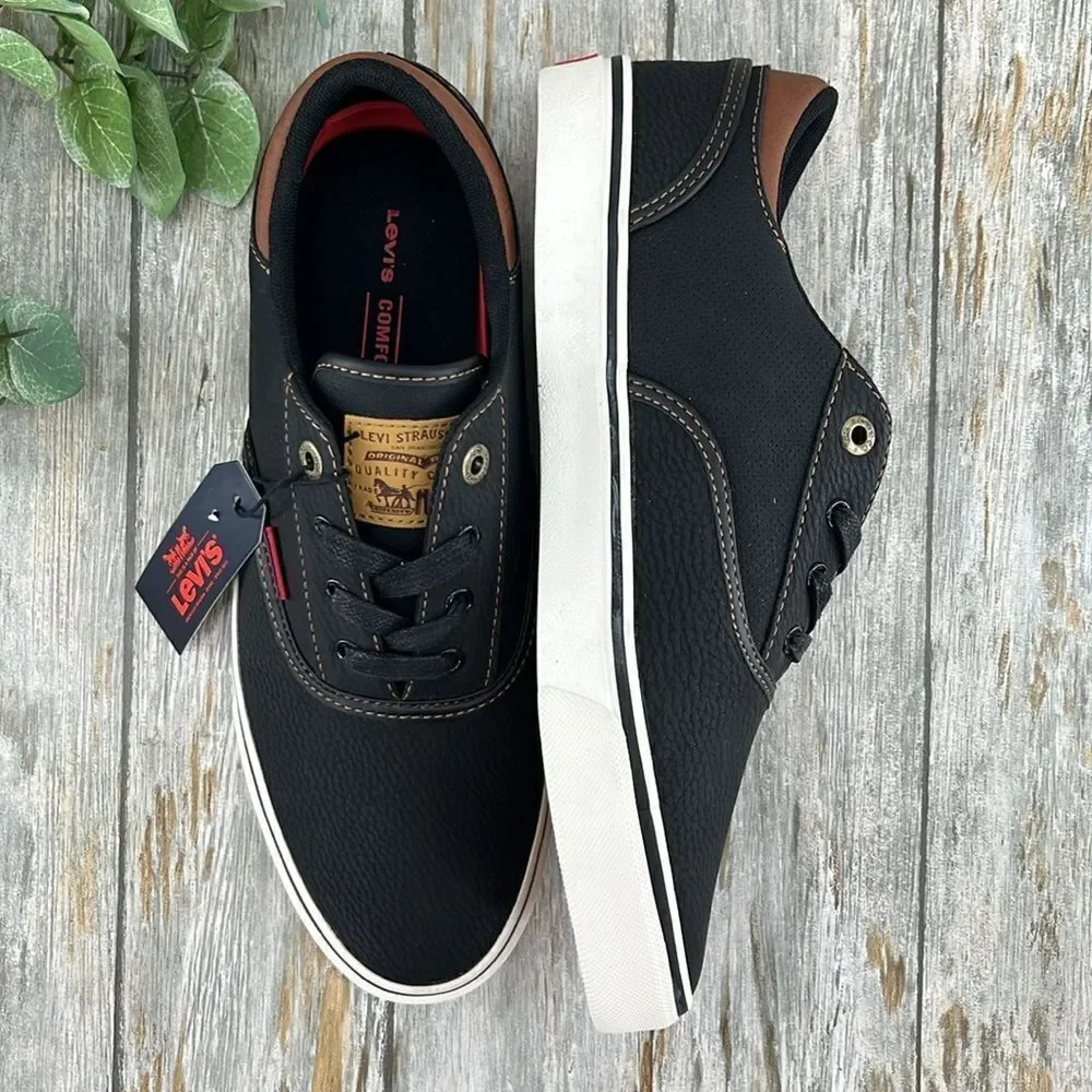 Levi's Mens Black Ethan Casual Fashion Sneaker Shoes Size 9